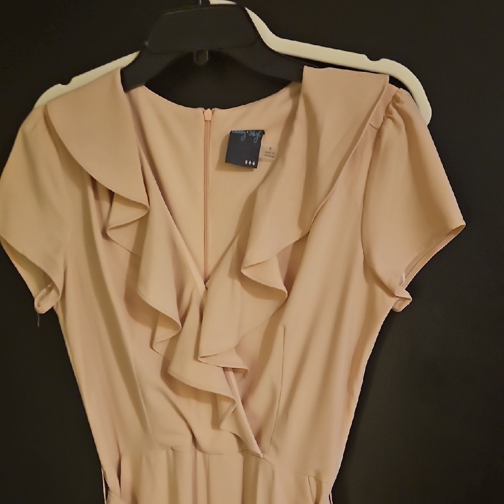 Elegant Ruffled Mauve Jumpsuit